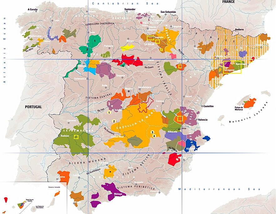 wine map of spain