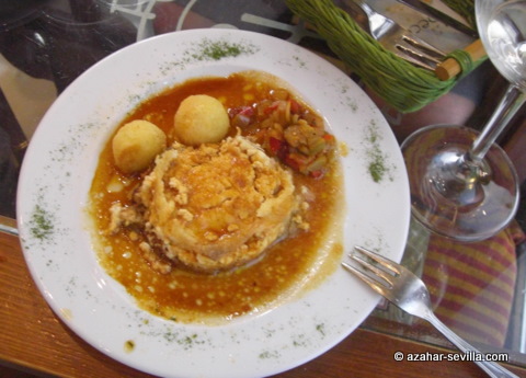 stewed lamb with goat cheese