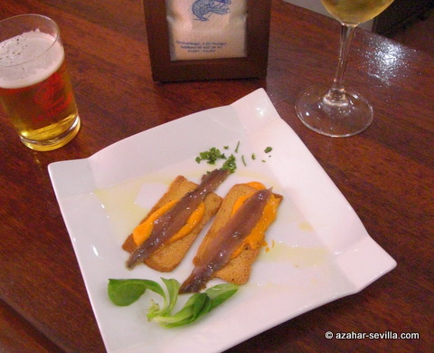 anchovies with salmorejo