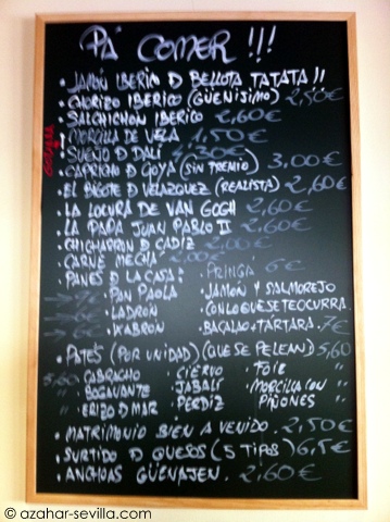 tasca pintor menu