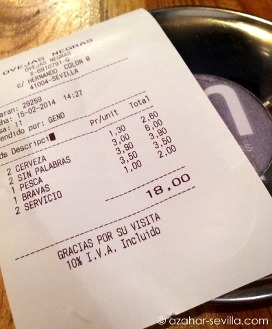 ovejas negras service charge