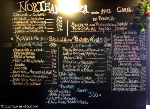 norte andaluza menu